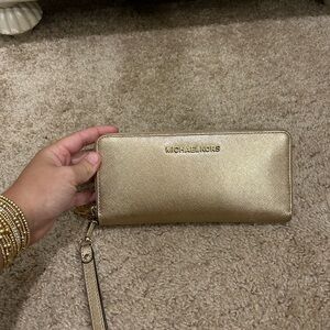 Michael Kors Metallic Gold Wristlet